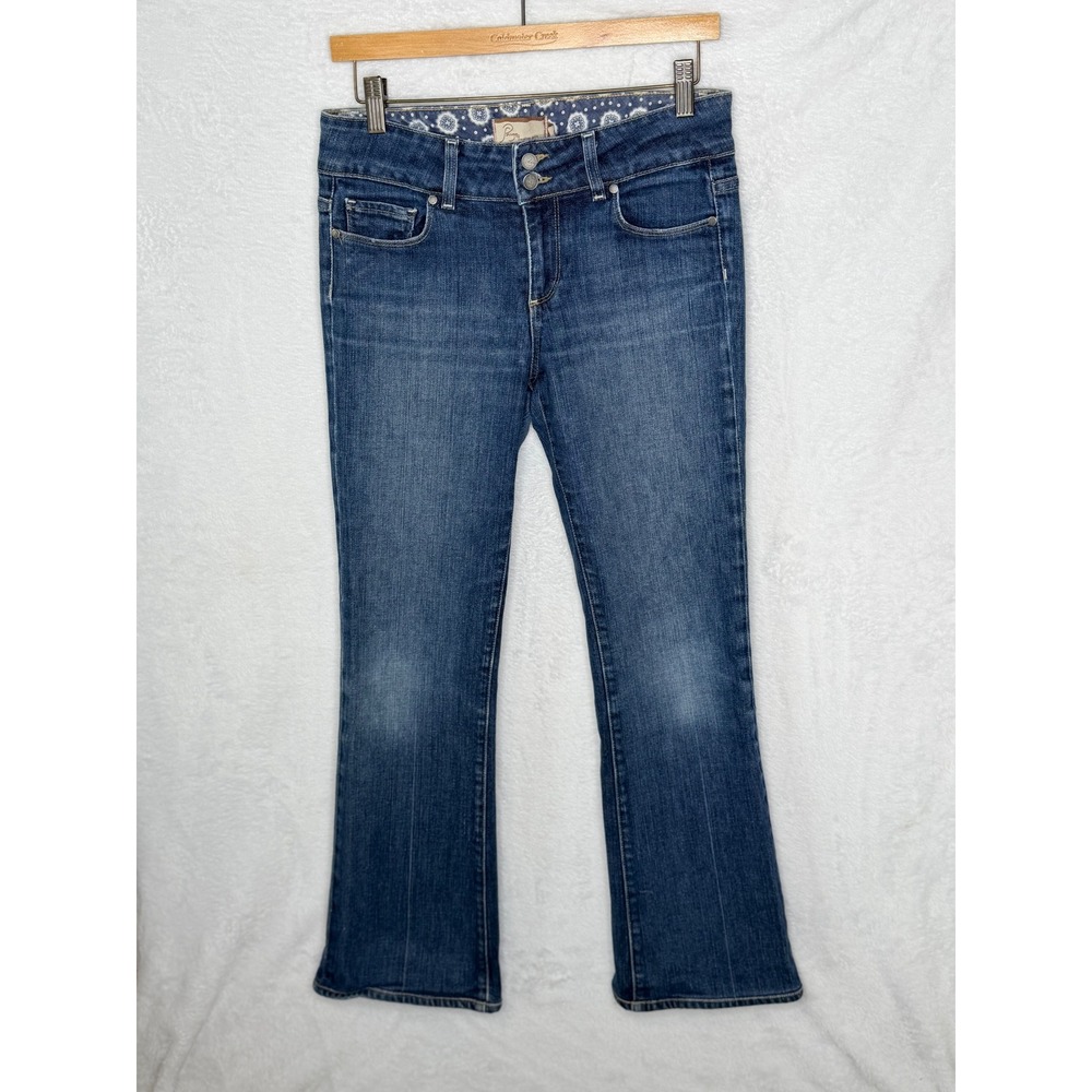 Paige Womens 29 Blue Hidden Hills High Rise Bootcut Jeans Stretch USA Made